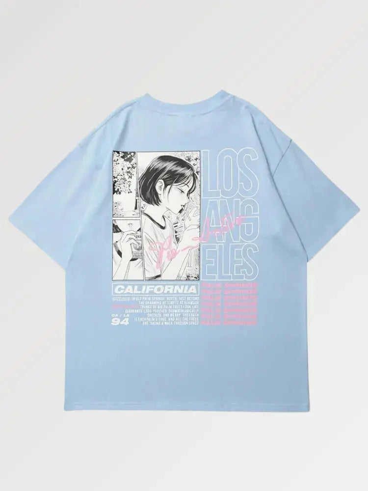 Camiseta Anime Los Angeles - Azul / S