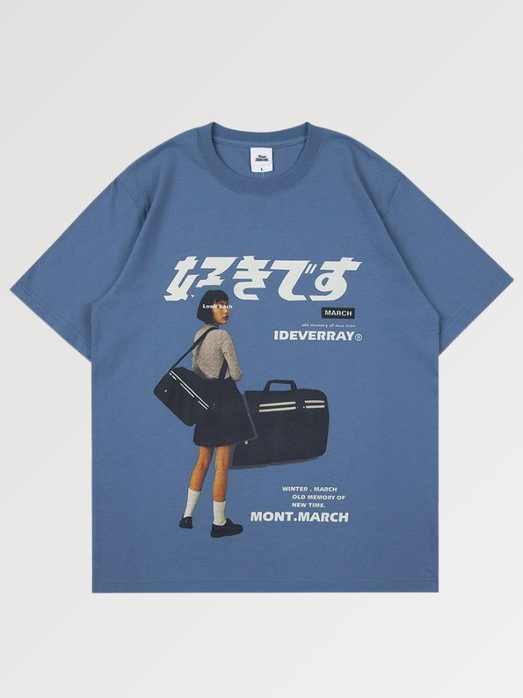 Camiseta Japonesa Ideverray - Azul / M