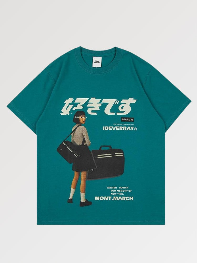 Camiseta Japonesa Ideverray - Verde / M