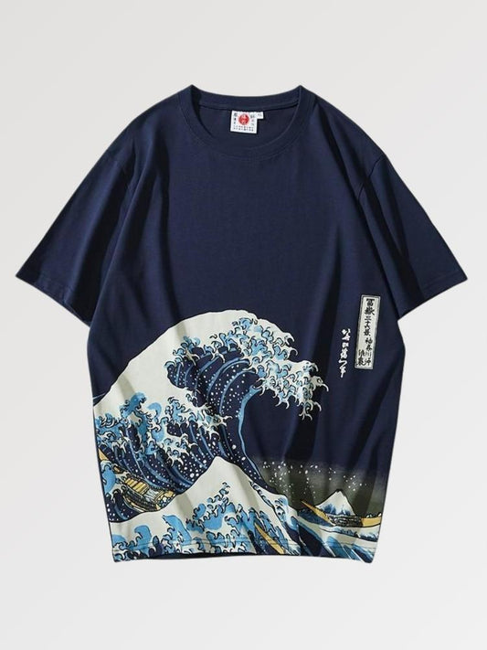 Camiseta Ola de Kanagawa - Azul / S