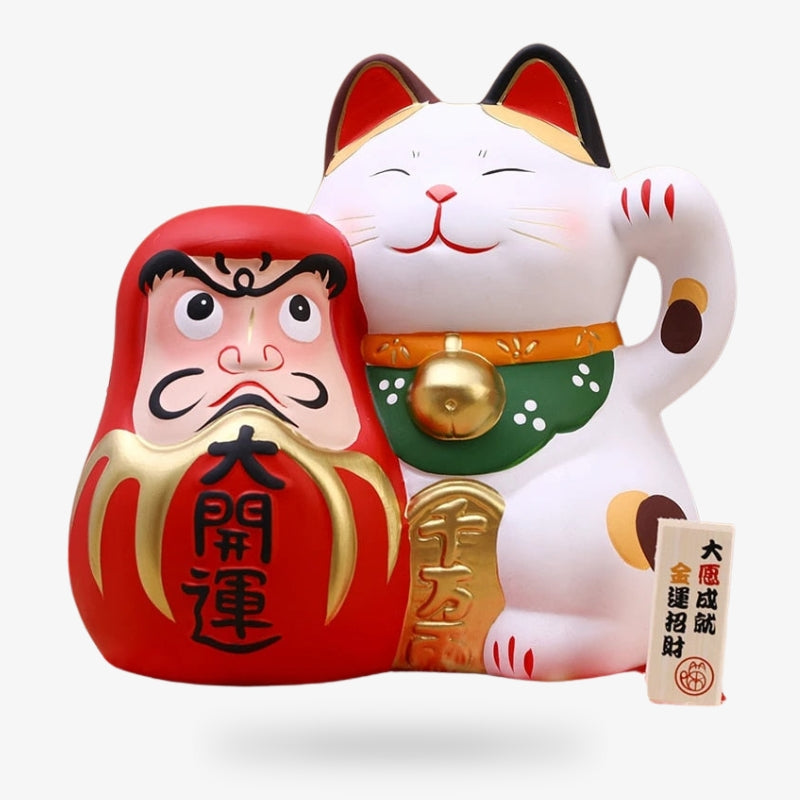 Gran Maneki Neko con Daruma - 19cm