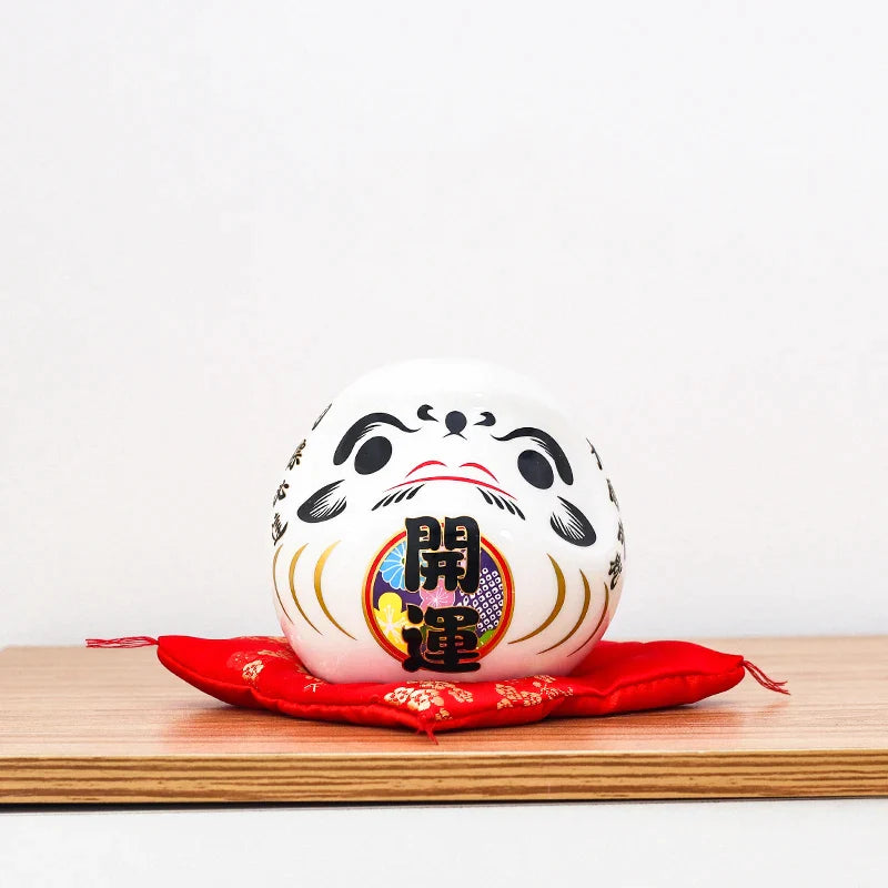 Hucha Daruma con Cojín - 11cm Blanco