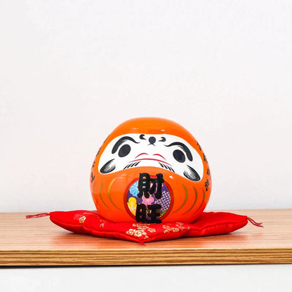 Hucha Daruma con Cojín - 11cm Naranja