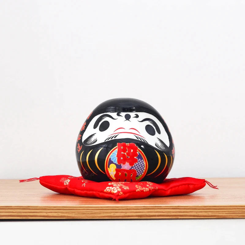 Hucha Daruma con Cojín - 11cm Negro