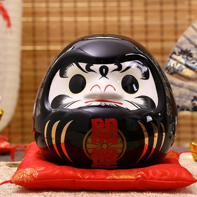 Hucha Daruma Grande - 19cm Negro