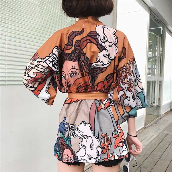 Kimono de Mujer Corto - Dibujos Japoneses