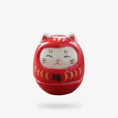 Pequeño Gato Daruma - 4,5cm Rojo